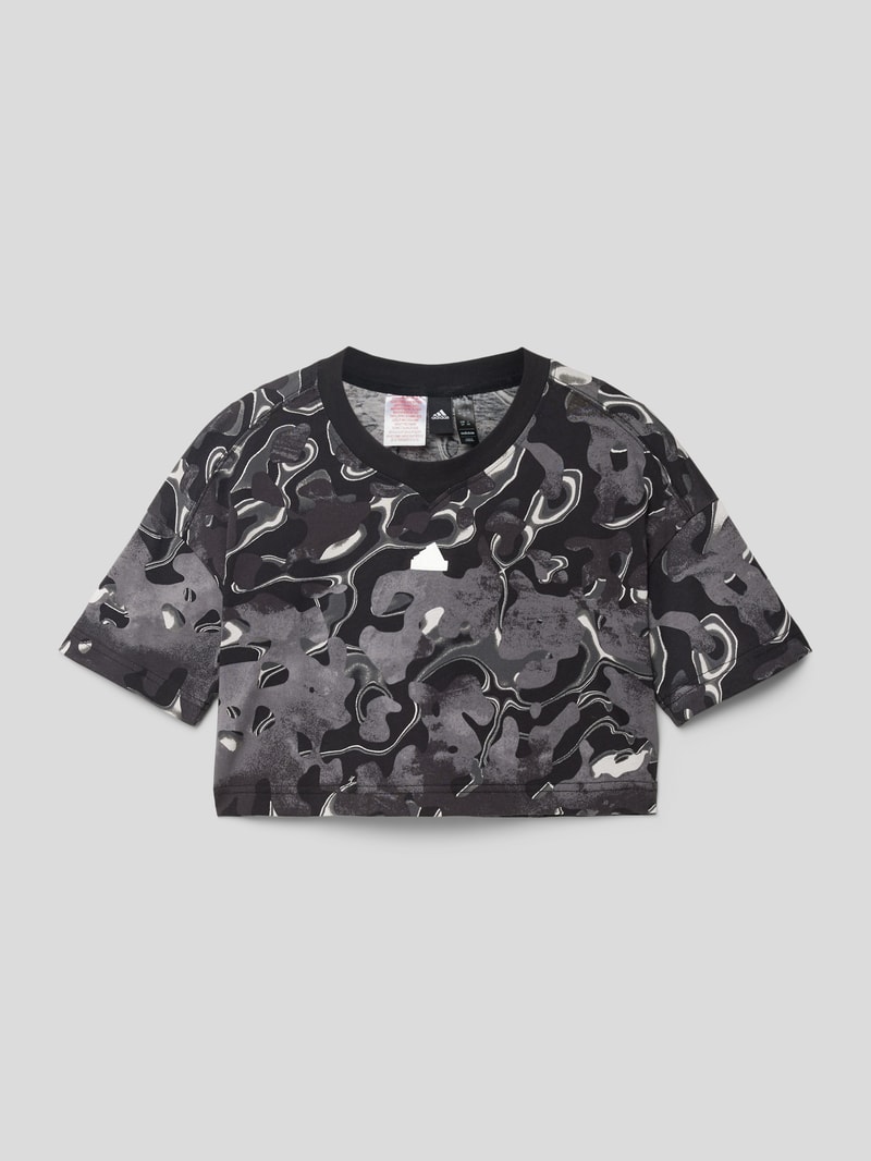 T-Shirt mit Allover-Muster in schwarz