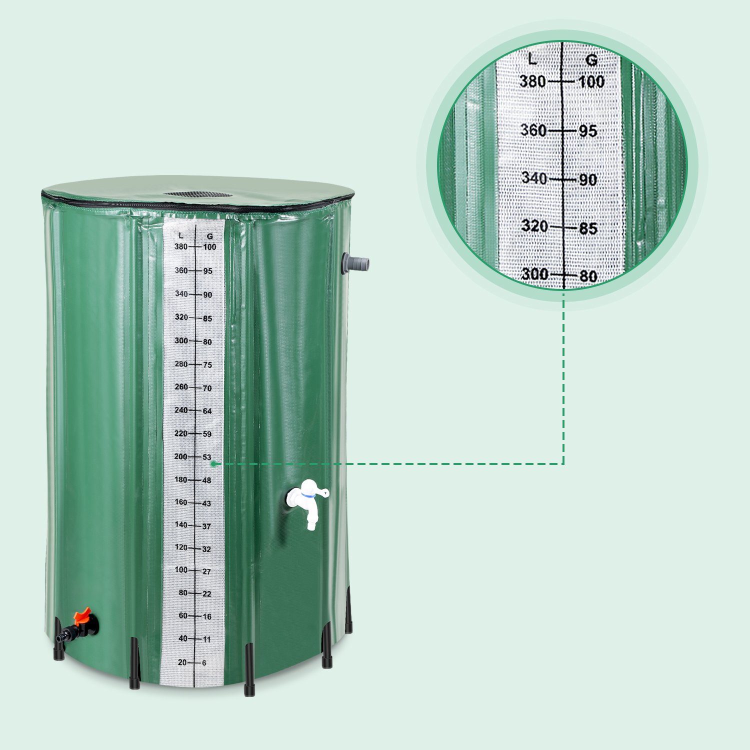 TolleTour Regentonne 380L Regenwassertonne Regentank Regenwassertank