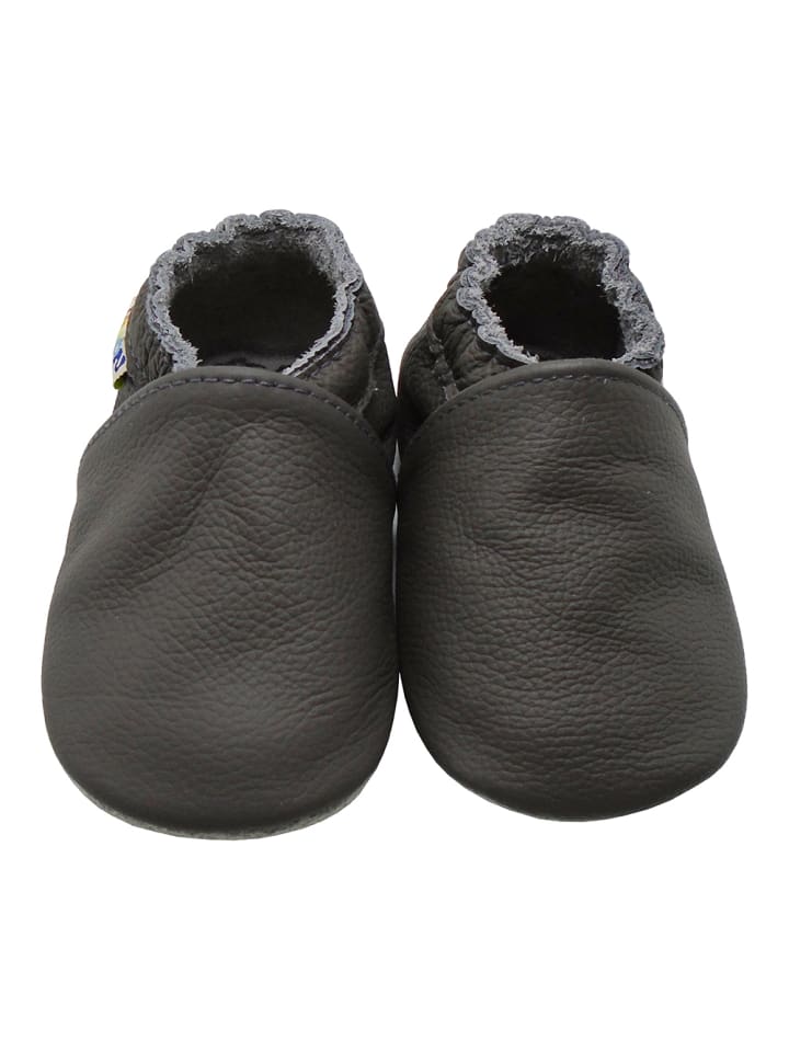 Yalion Leder-Krabbelschuhe in Schlamm günstig kaufen