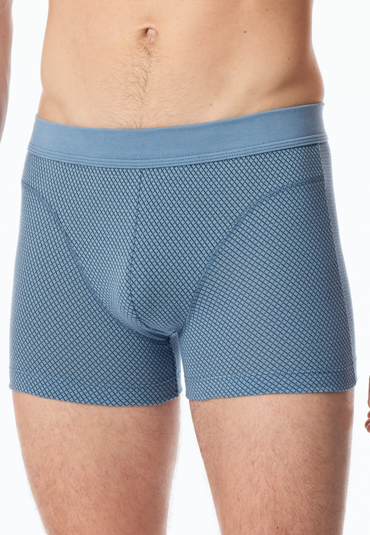 Shorts Organic Cotton gemustert blaugrau - Comfort Fit