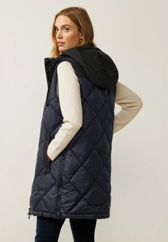 Street One Long Steppweste mit Zipper