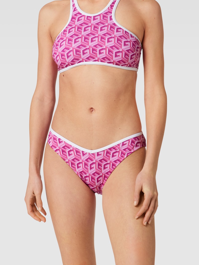 Bikini-Hose mit Allover-Muster Modell 'SPORTY CHIC' in pink