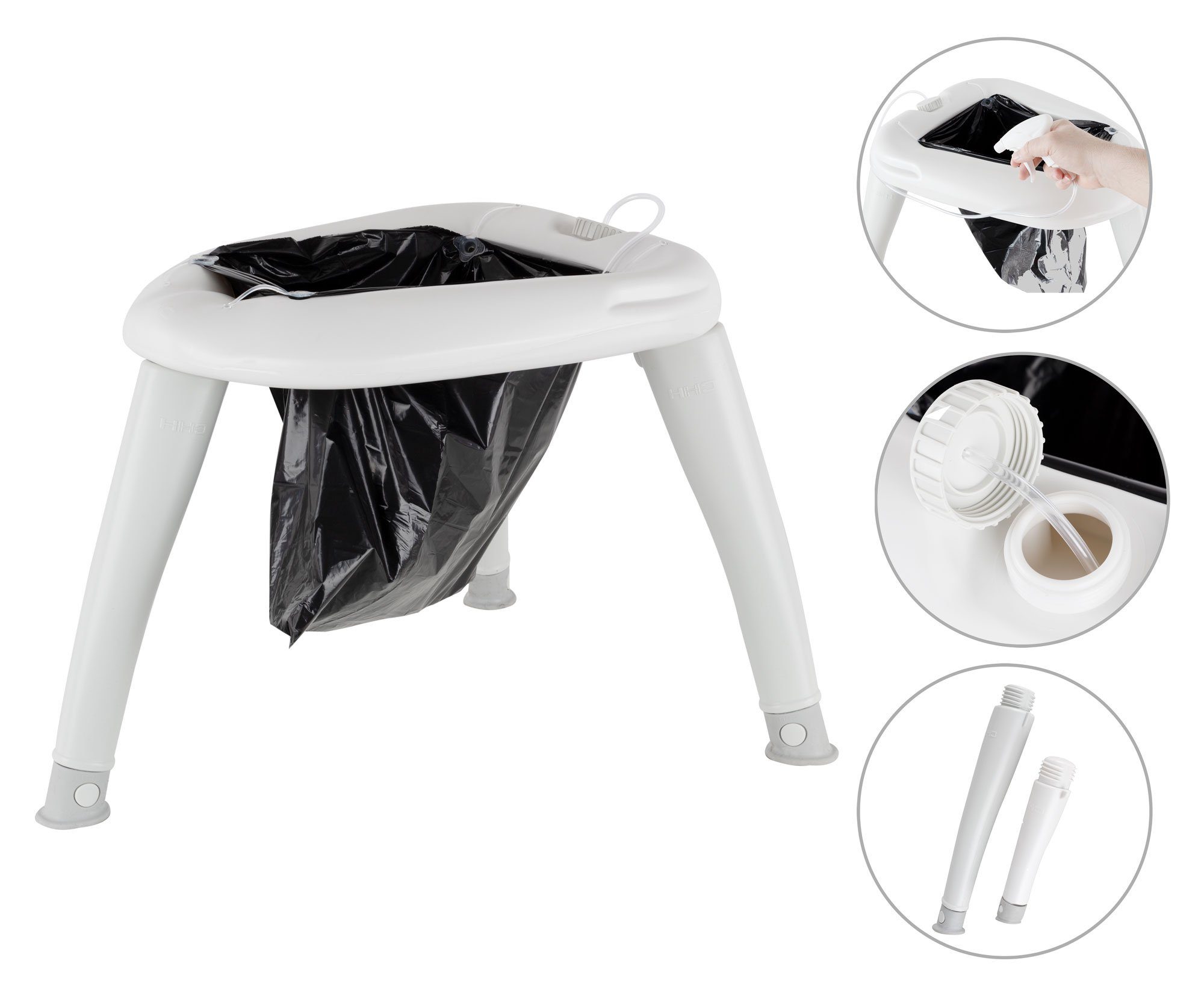 Stagecaptain Campingtoilette Quixie Toilet - Festival- und Reisetoilette, (Privacy Handwash Set, 3-St., inkl. Sichtschutz-Zelt, Handwaschbecken und 10 Auffangbeutel), für Kinder und Erwachsene - Mit Handwaschsprayer