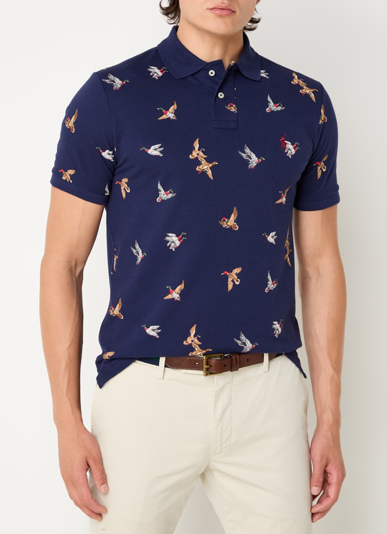 Ralph Lauren uska polo majica s printom i vezom logotipa