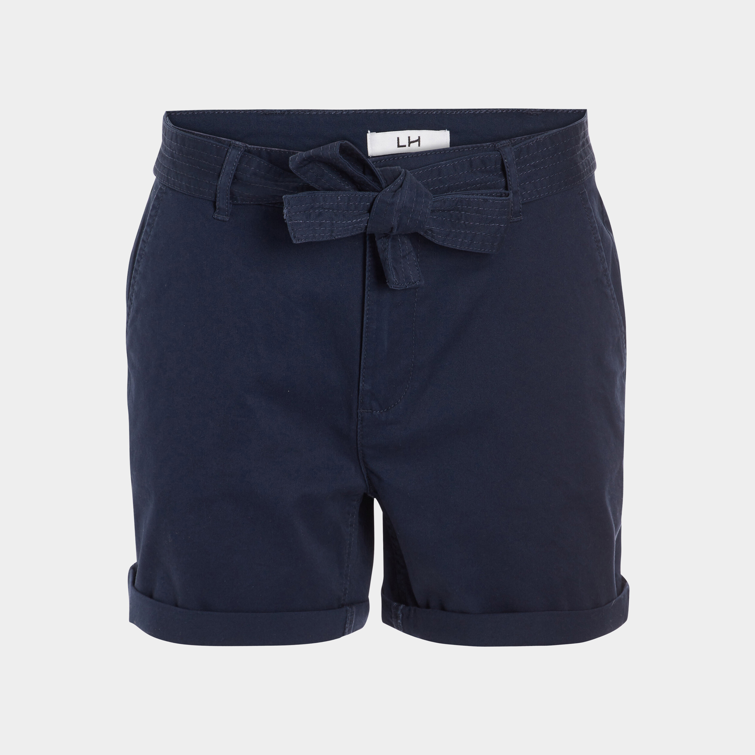 Short chino ceinturé bleu marine femme | La Halle