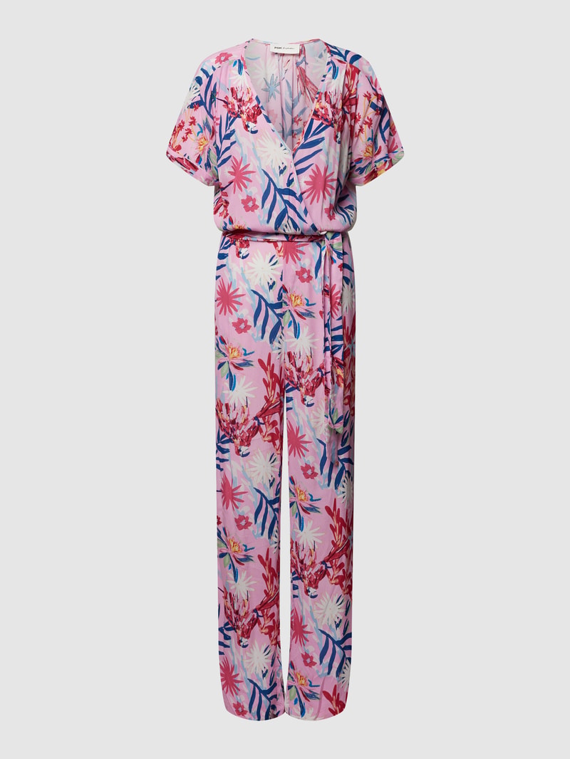 Jumpsuit mit floralem Allover-Muster in pink