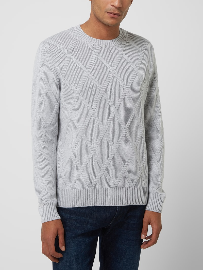 Pullover mit Kaschmir-Anteil in silber meliert