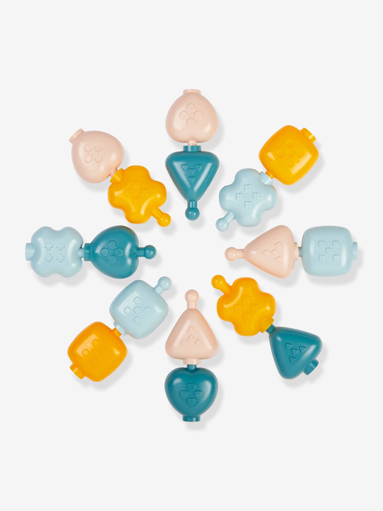 Ecoiffier Baby Steck-Perlen ECOIFFIER, 16 Teile - himmelblau