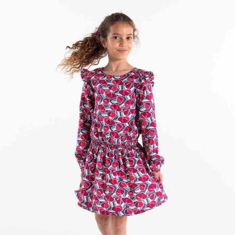 Robe courte imprimée rose fille