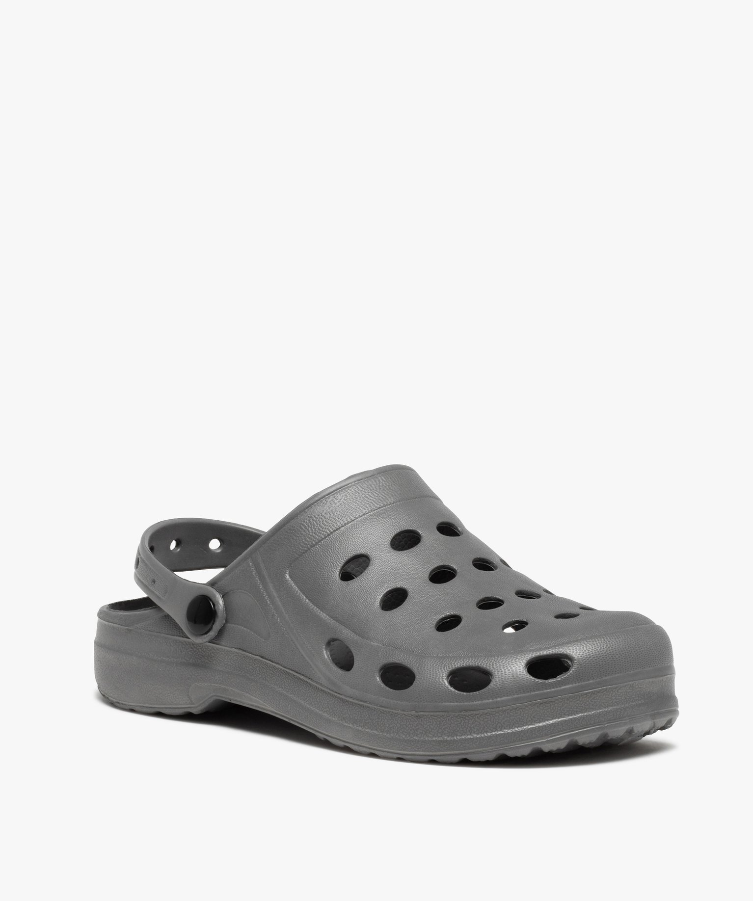Sabots souples homme dessus uni perforé gris | GEMO