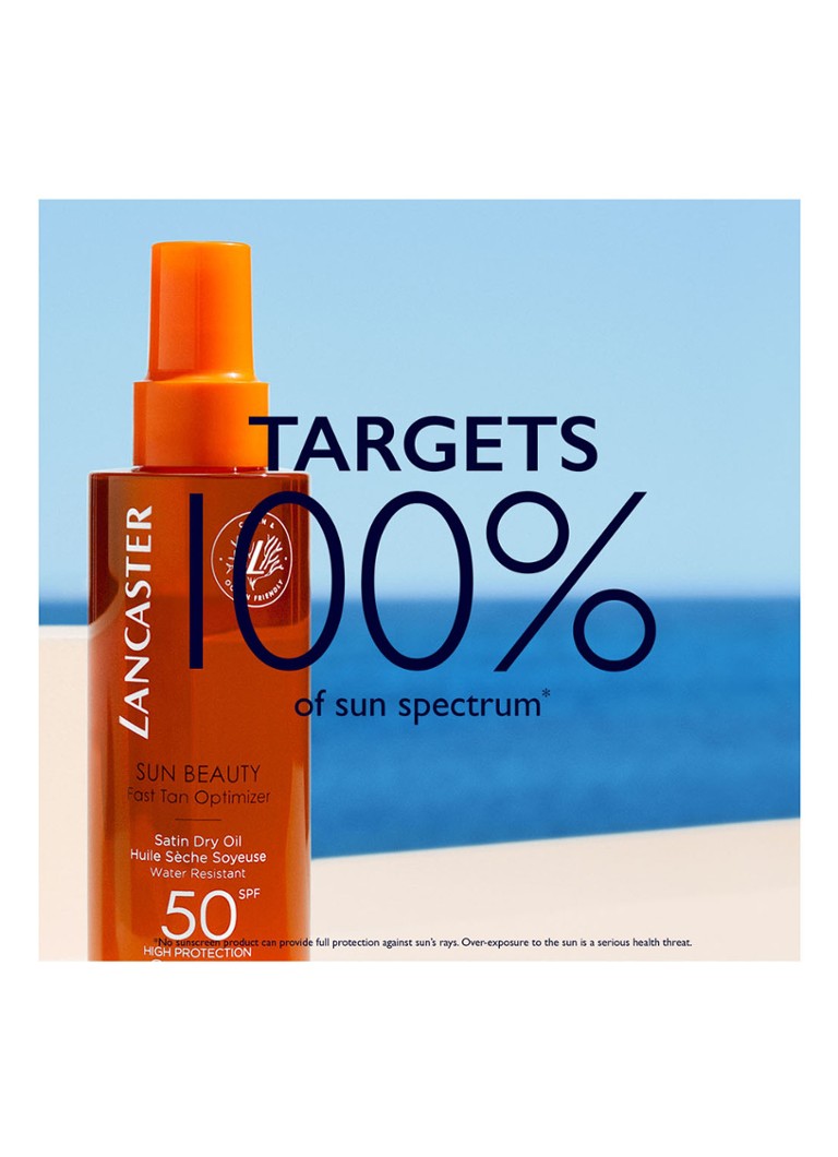 Ulei uscat satinat Lancaster Sun Beauty SPF 50, optimizator pentru bronz rapid - zonneoolie