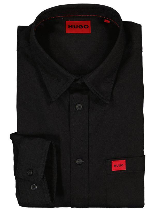 HUGO, Overshirt Egrin, Baumwolle-Stretch, schwarz