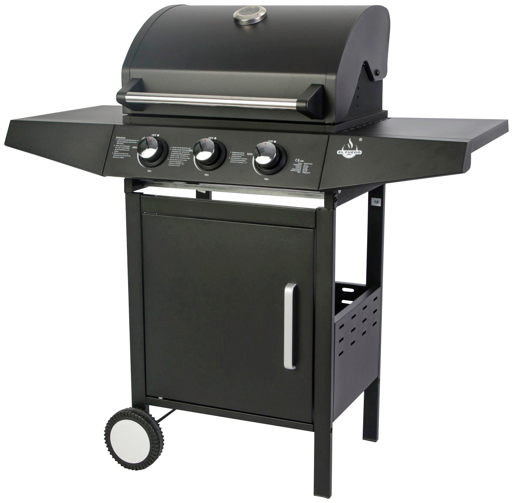 El Fuego Gasgrill San Angelo, BxTxH: 110x53x102 cm