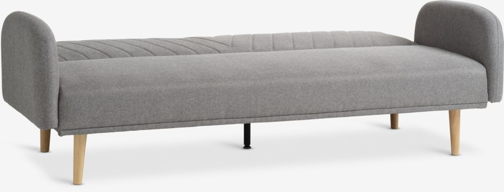 Schlafsofa PARADIS, hellgrauer Stoff/Eichenfarbe