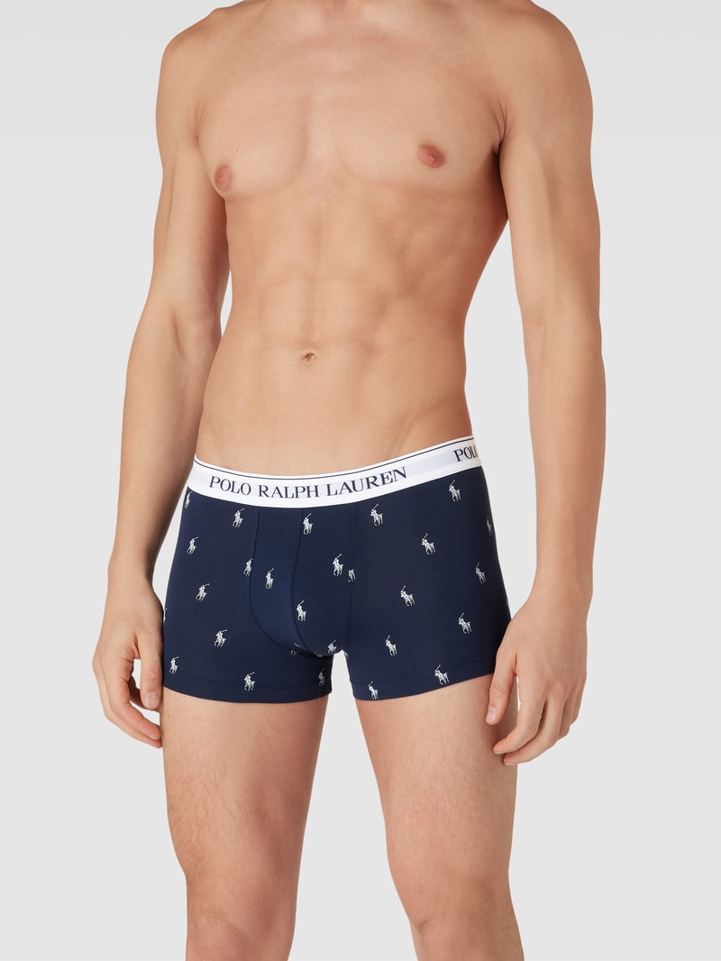 Trunks mit Logo-Bund 3er-Pack Modell 'CLASSIC' in dunkelblau