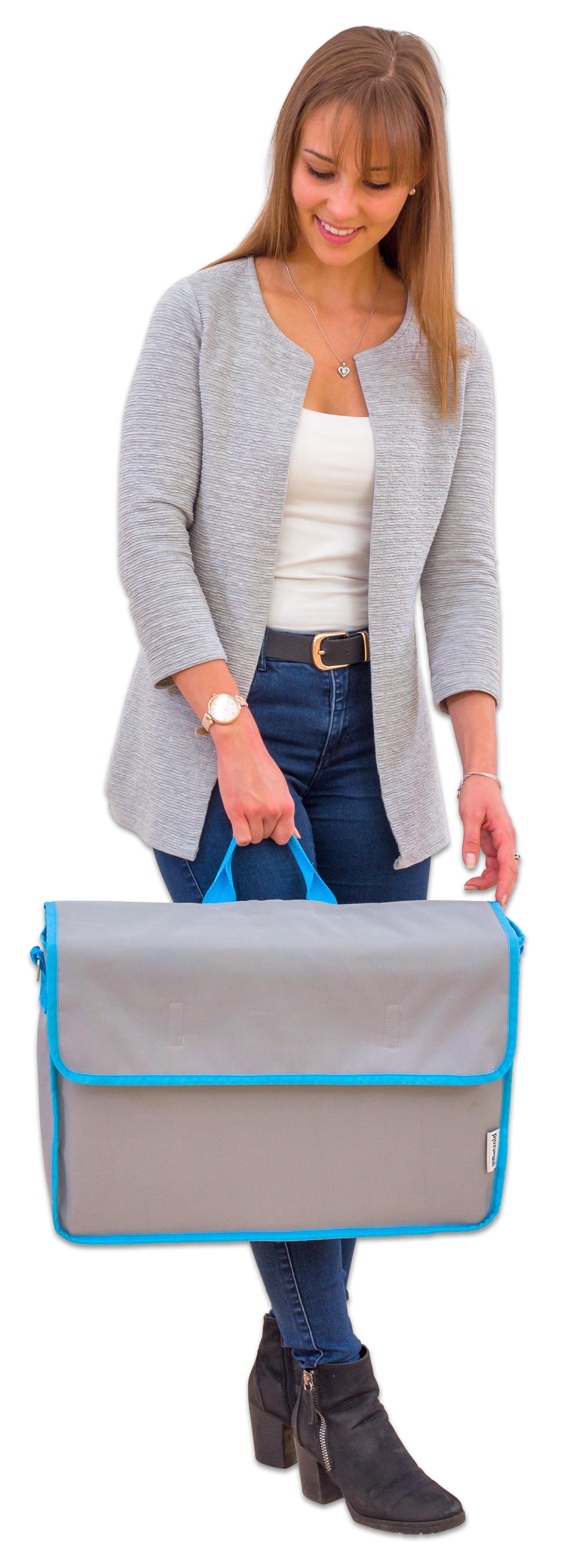 Betzold Aufbewahrungstasche Kamishibai-Tasche - Bildkartenständer Bildkarten-Aufbewahrung (Tasche mit Tragegurt, inkl. verstellbarem Tragegurt), Kleine Extratasche