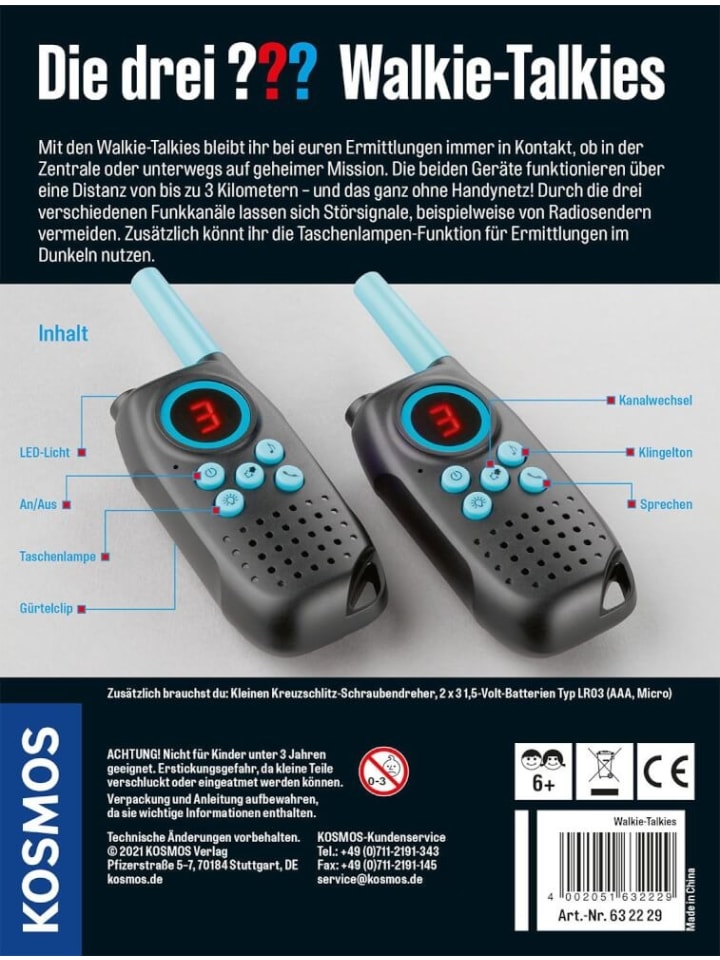 Kosmos Sprechfunkgerät Die drei ??? - Walkie-Talkies - 6-12 Jahre günstig kaufen onesize