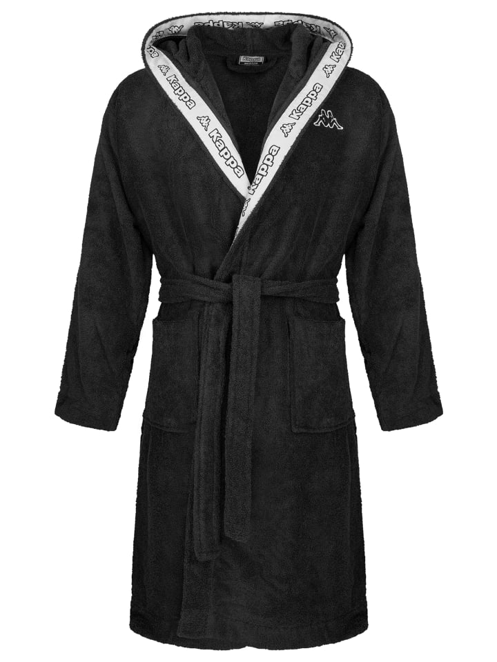 Kappa Bademantel Bathrobe Unisex in Schwarz günstig kaufen