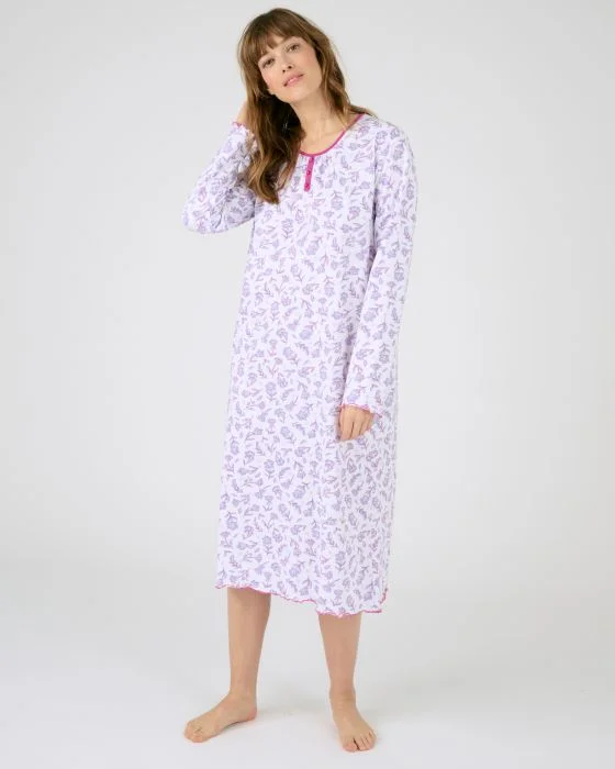 Chemise de nuit imprimée maille jersey coton peigné