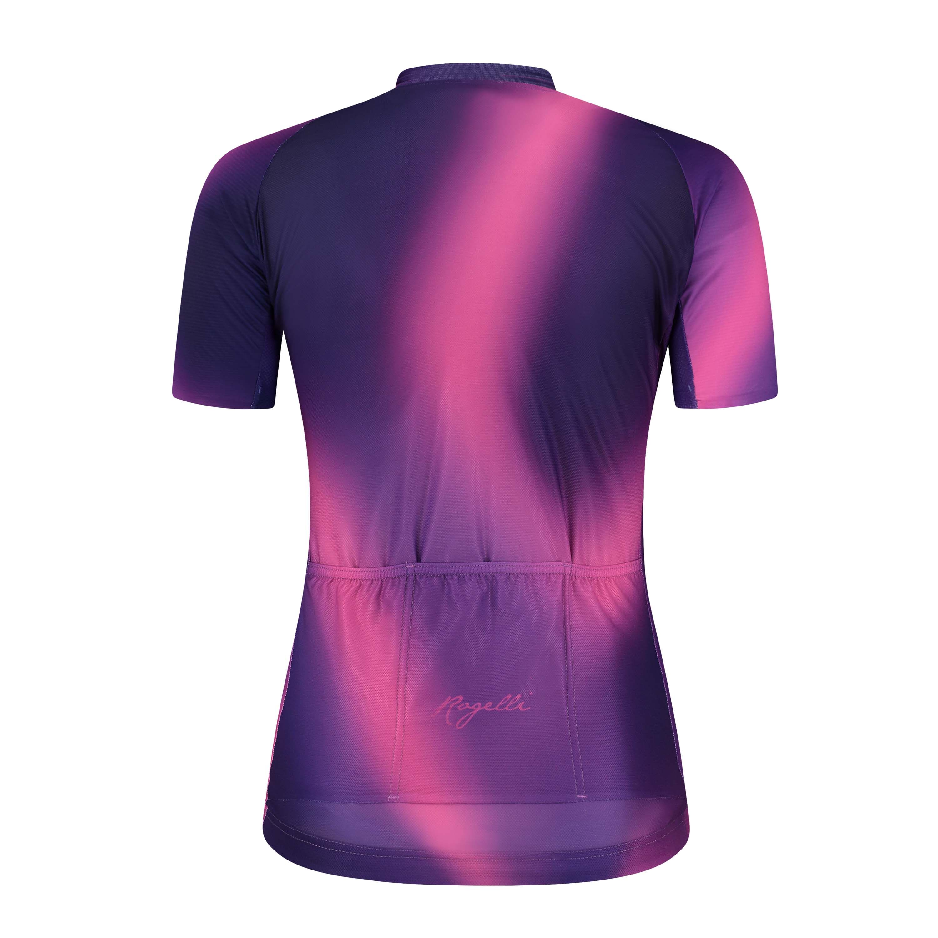 Rogelli Aurora Lila/Rosa Damen Radtrikot Kurzarm