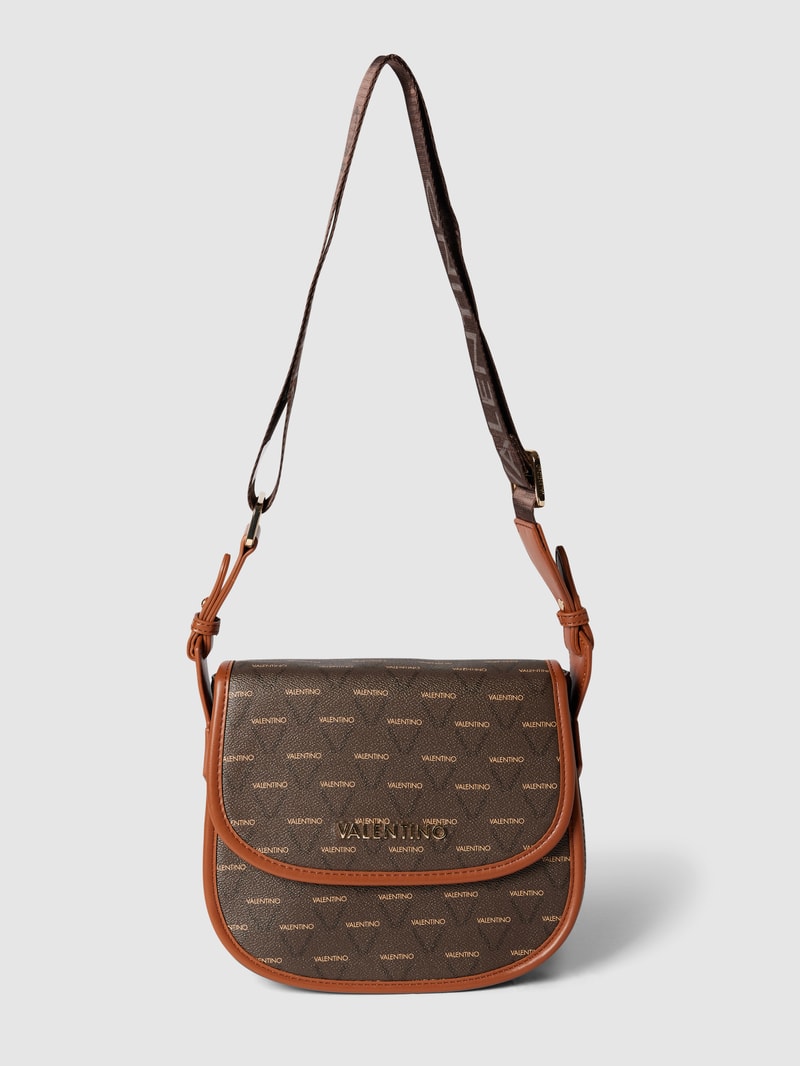 Handtasche mit Allover-Logo-Muster Modell 'RAVIOLI' in dunkelbraun