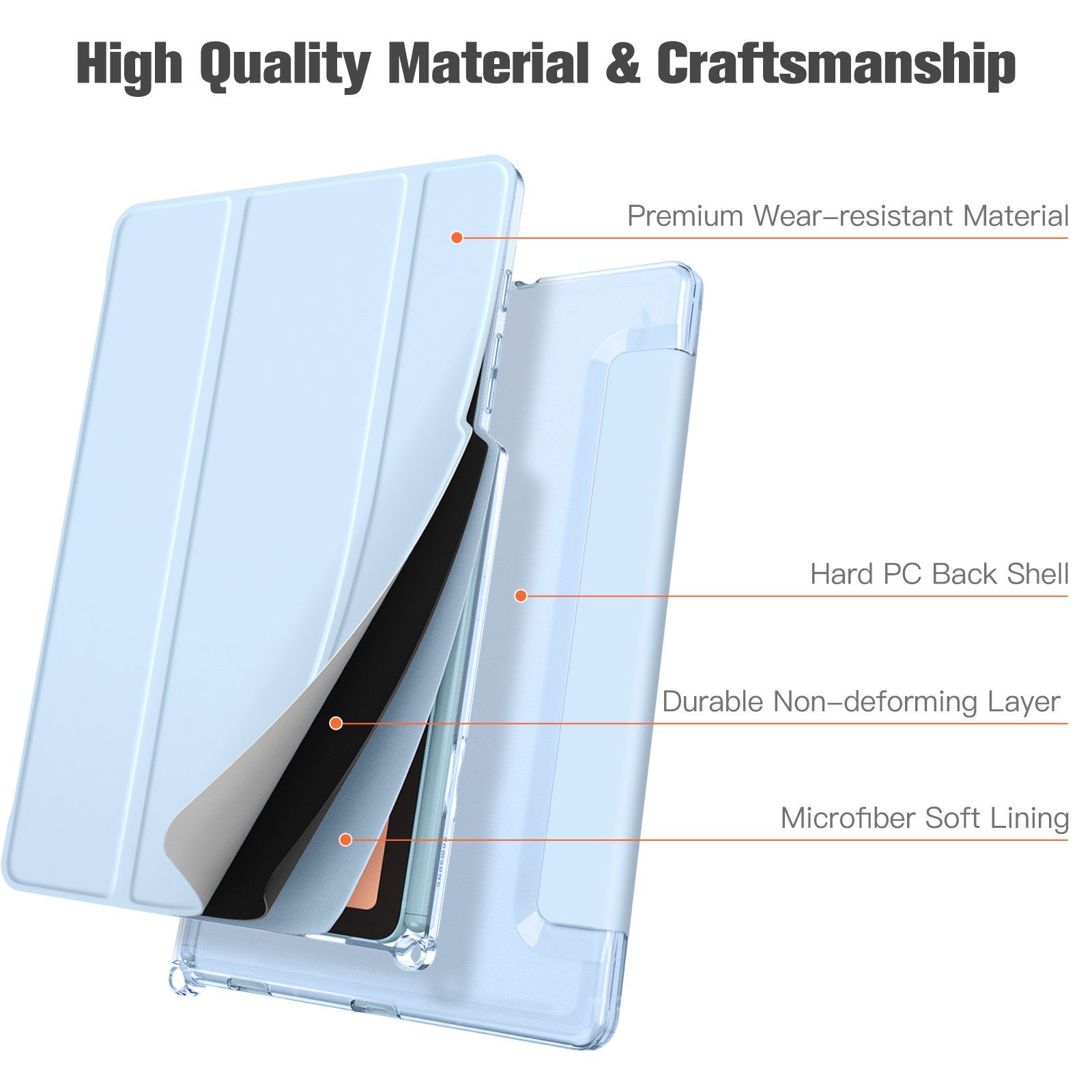 Fintie Tablet-Hülle Hülle für Samsung Galaxy Tab S6 Lite 10.4 2022/2020 SM-P610/P613/P615/P619 - Slim Schutzhülle mit Transparenter Rückseite Abdeckung Cover, Auto Sleep/Wake