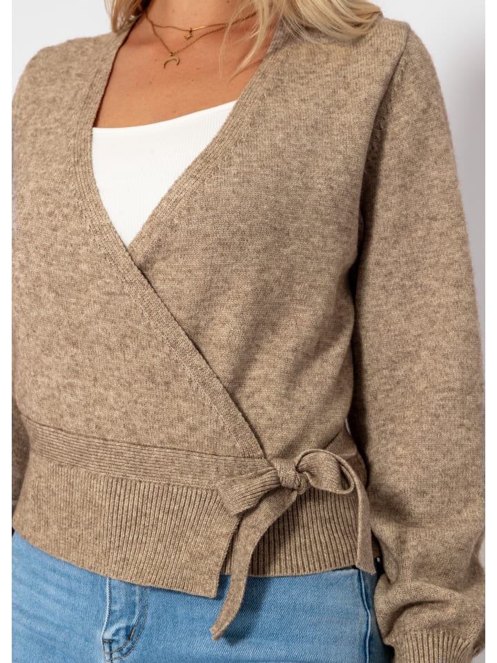 SASSYCLASSY Oversize Strick-Cardigan in Taupe günstig kaufen