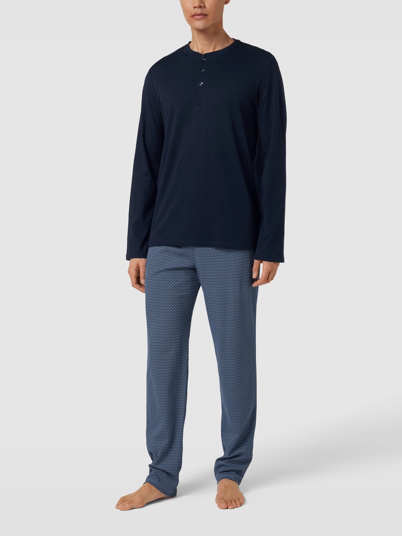 Pyjama mit Knopfleiste in dunkelblau
