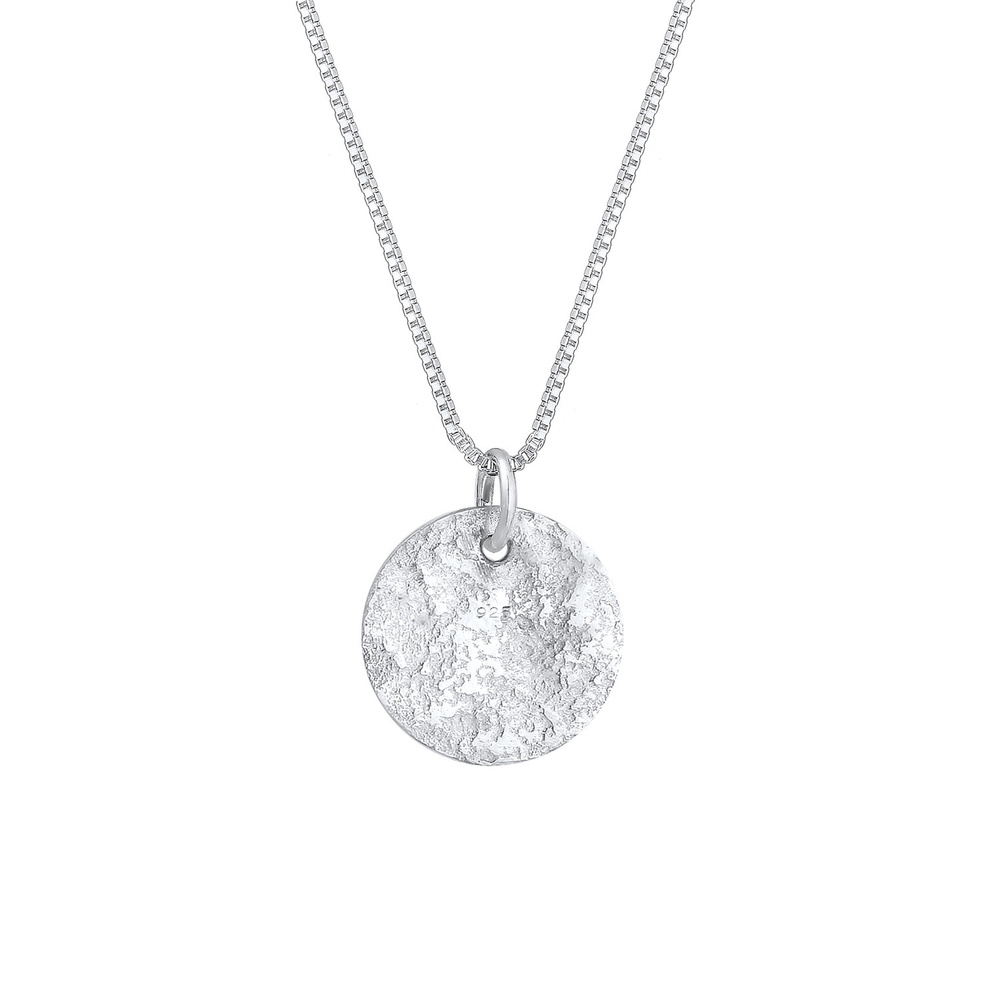 Elli Elli Collier Femmes Pendentif Plaquette Martelé en Argent Sterling 925 Bijoux