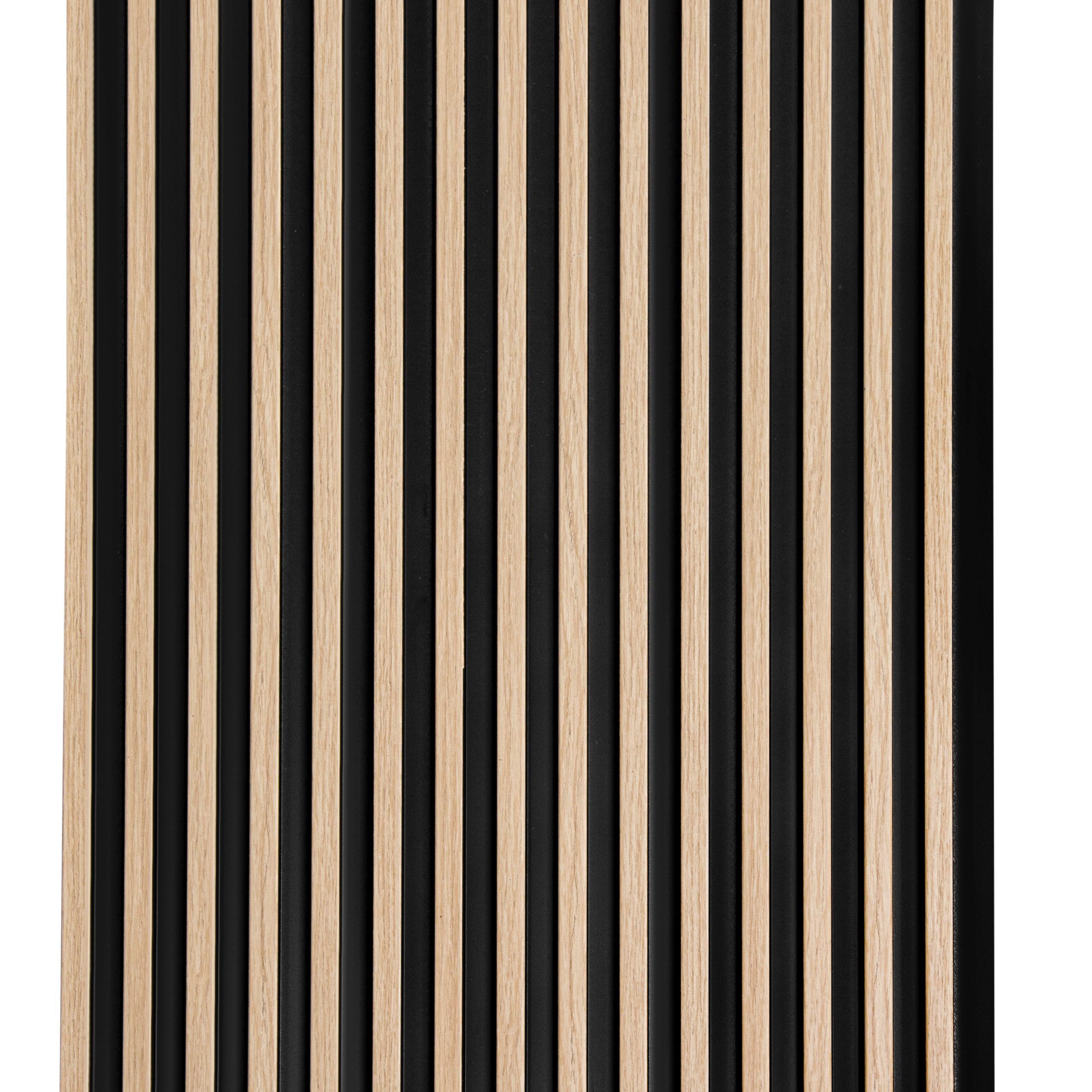 PROVISTON 3D Wandpaneel Polystyrol, 120 x 2700 mm, Eiche Hell, Akustikpaneele, 1 Stück