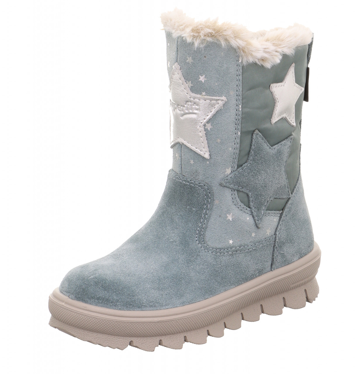 FLAVIA - Hellgrün/Silber Stiefel mit Reißverschluss
