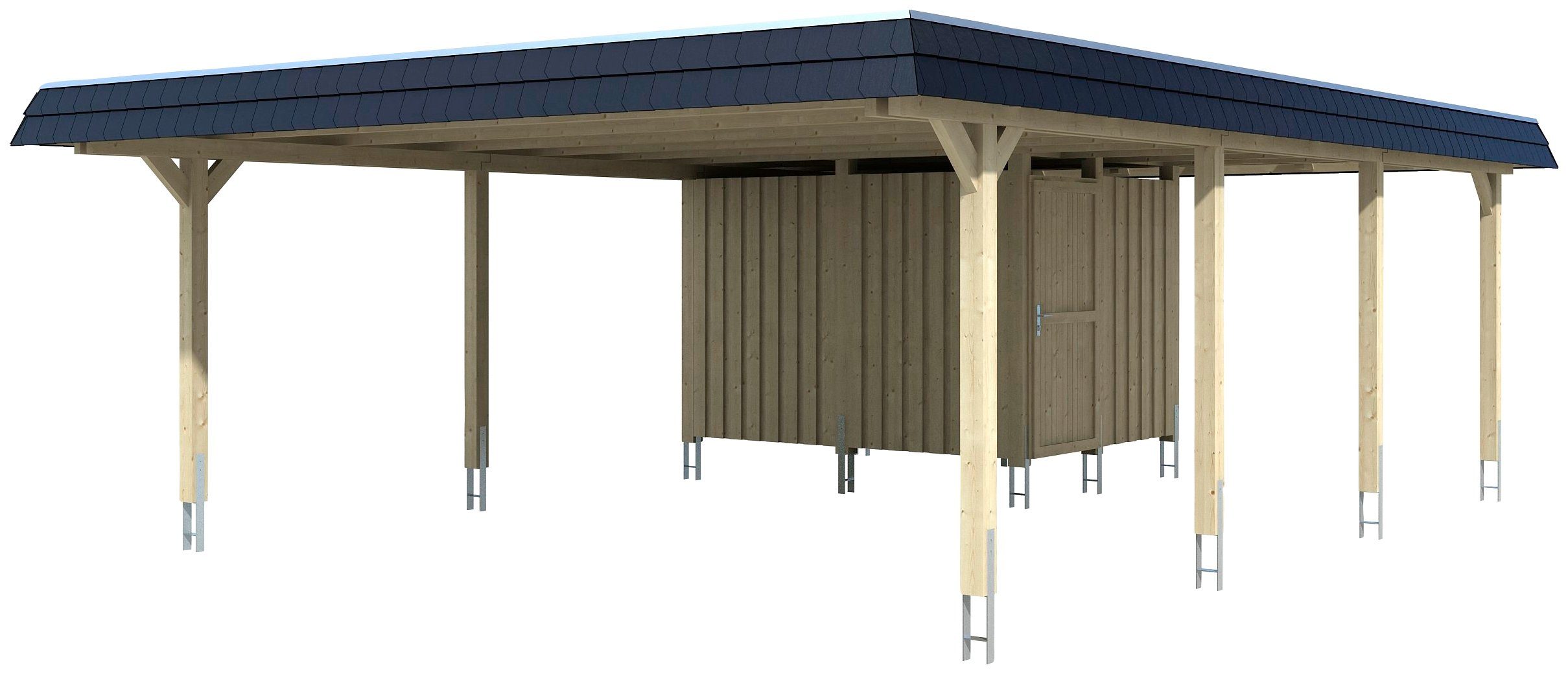 Skanholz Doppelcarport Wendland, BxT: 630x879 cm, 216 cm Einfahrtshöhe