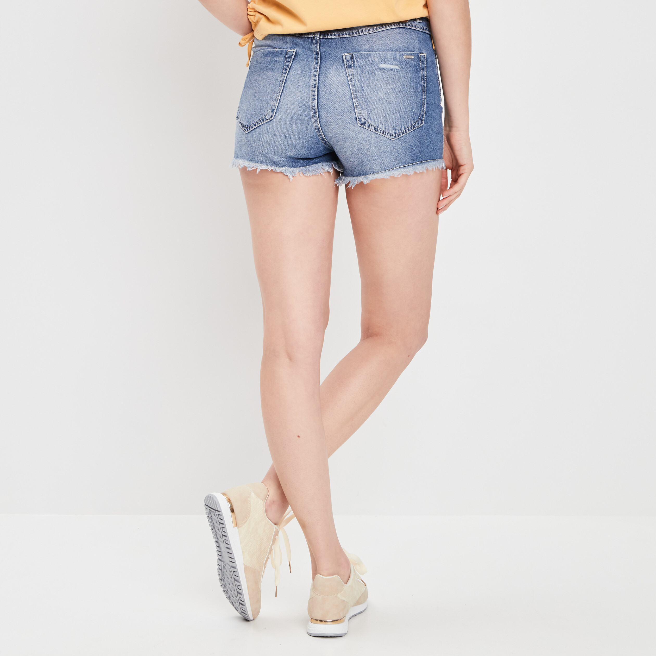 Short droit en jean Creeks denim bleach femme | La Halle