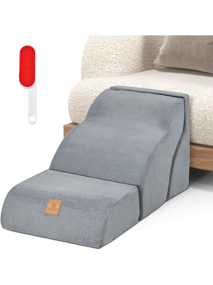 COSTWAY Hundetreppe 3 Stufen in Grau günstig kaufen onesize