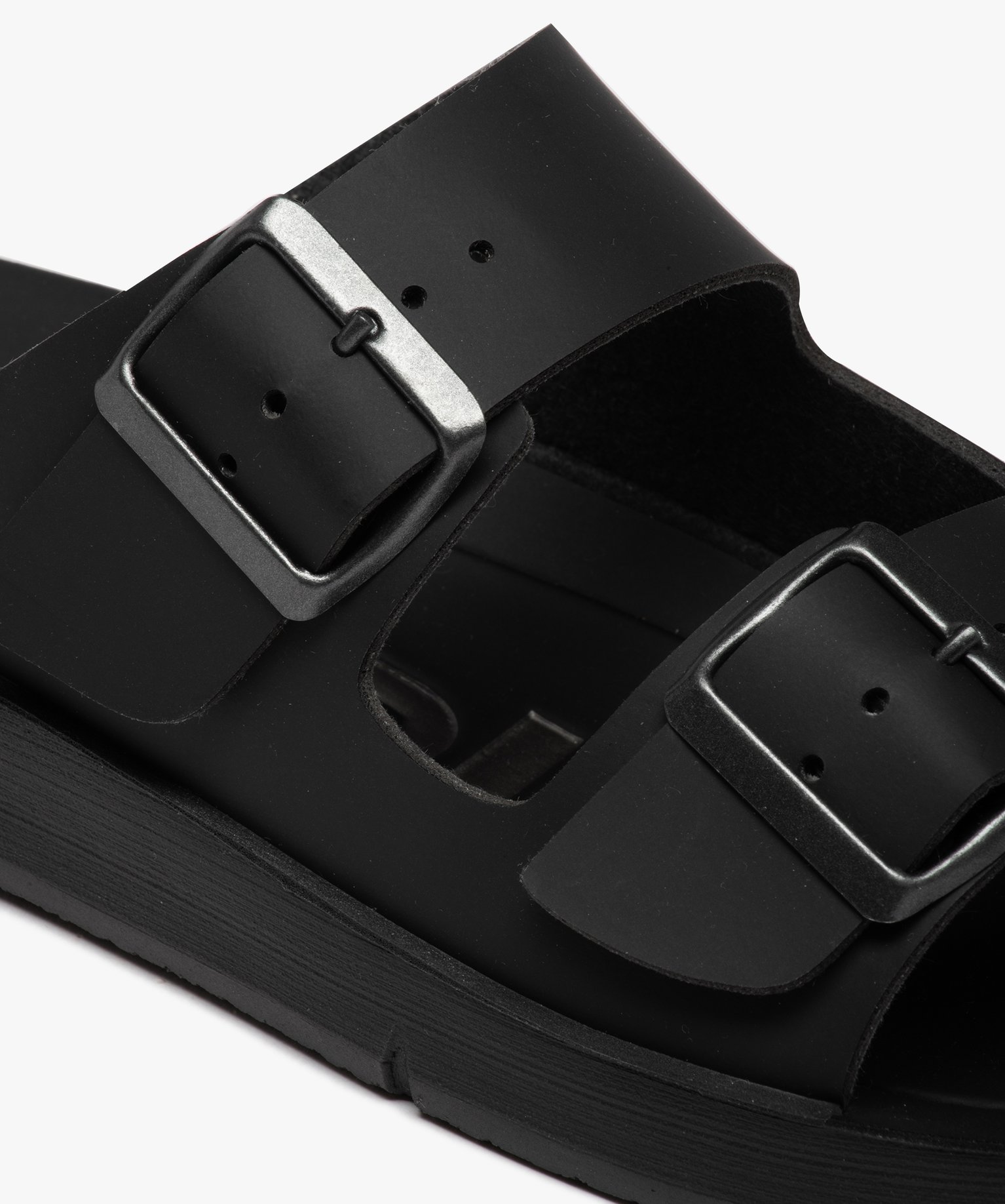 Mules homme confort unies à brides ajustables noir | GEMO