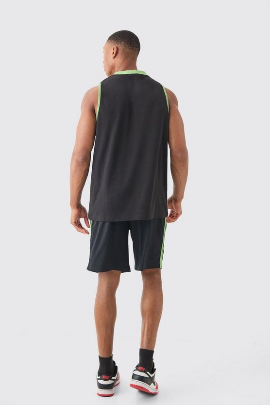 Oversize Tanktop mit lizenziertem Ninja Turtles Print und Mesh Shorts