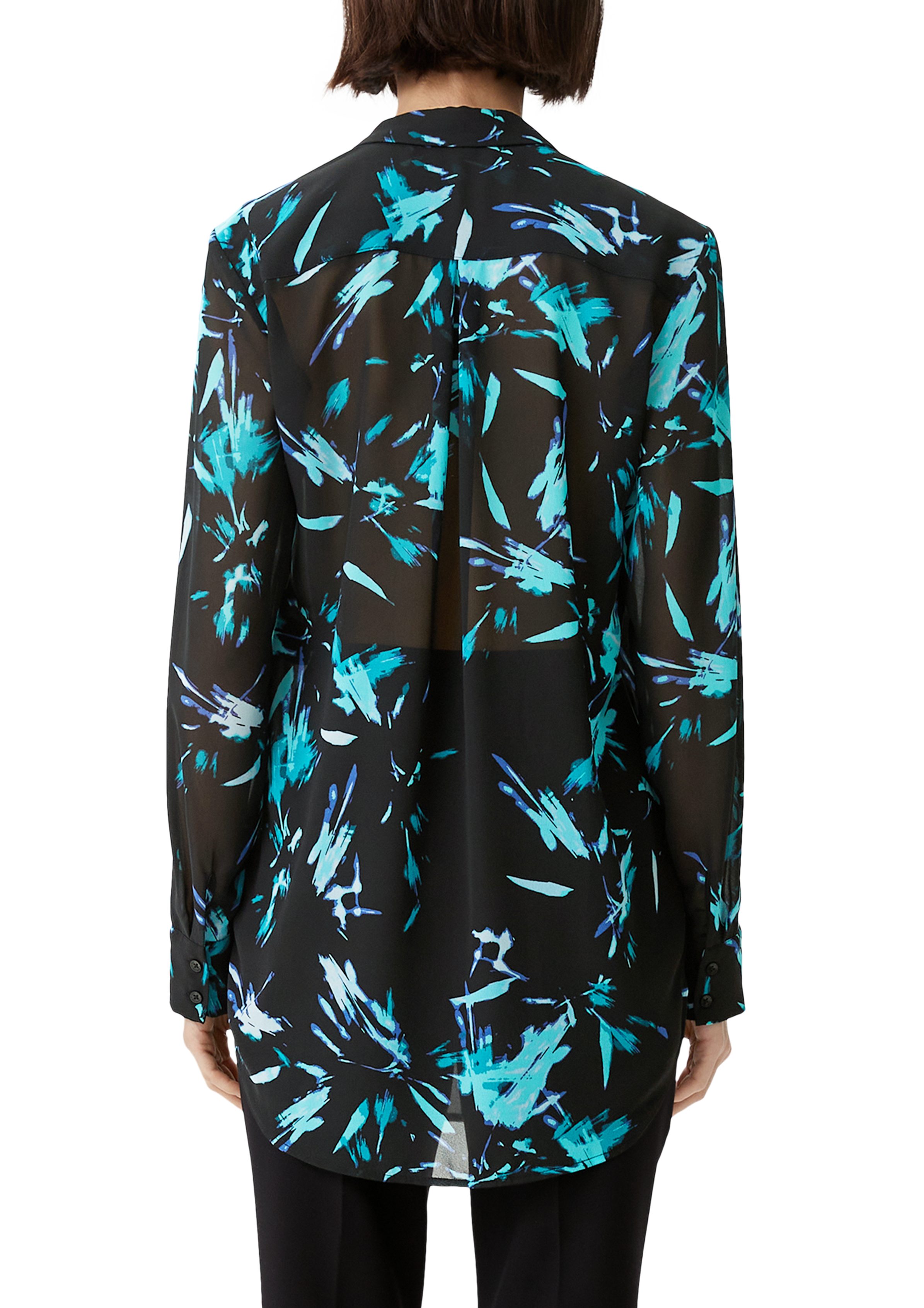 Comma Langarmbluse Bluse aus Chiffon