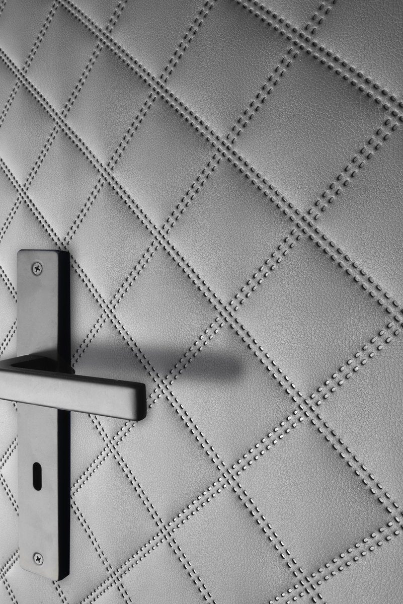ULTRASONIC Zimmertür Türverkleidung Schallschutz Wärmedämmung Türpolster Farbe Hellgrau (1)