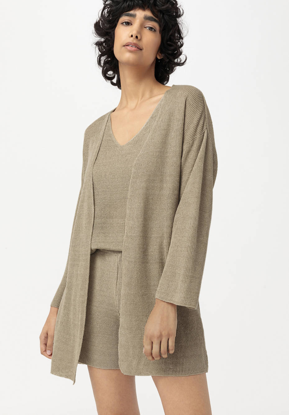 Strickjacke aus reinem Bio-Leinen