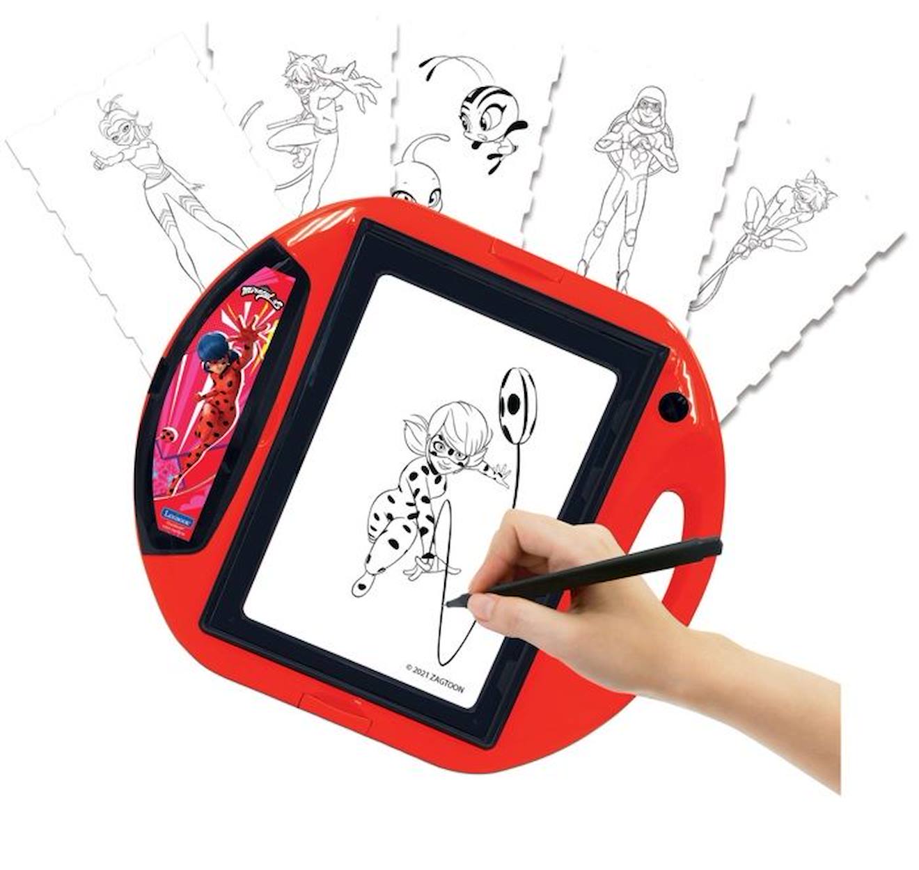 Projecteur à dessins Miraculous avec modèles et tampons rouge