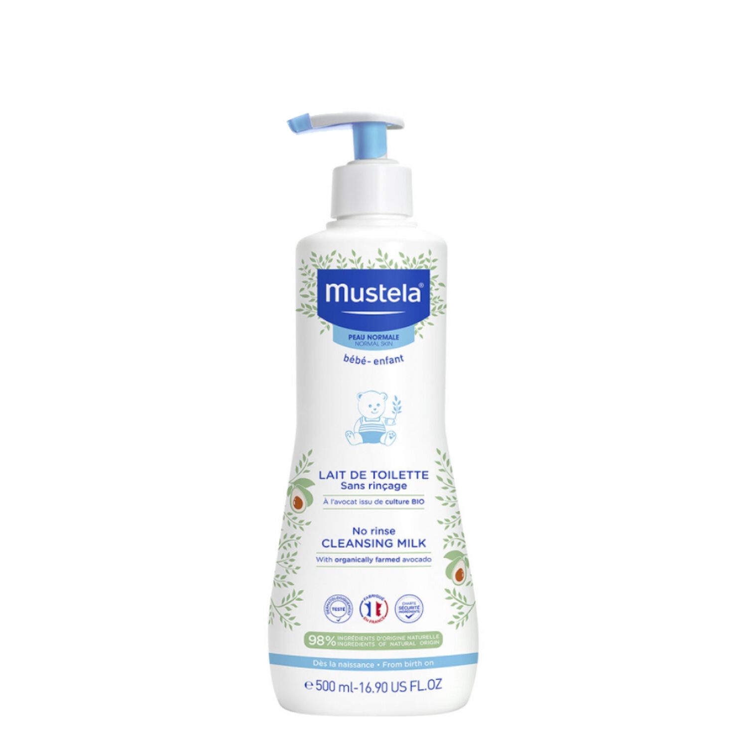 Mustela Lait de Toilette sans Rinçage A L'Avocat Bio