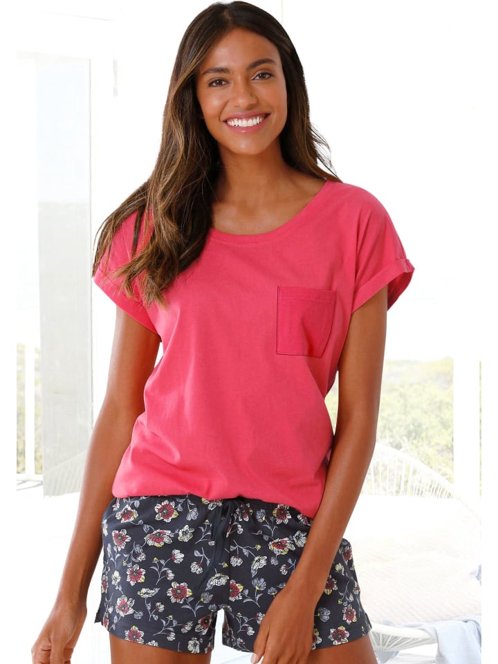 VIVANCE DREAMS Shorty in mauve-dunkelblau-geblümt günstig kaufen