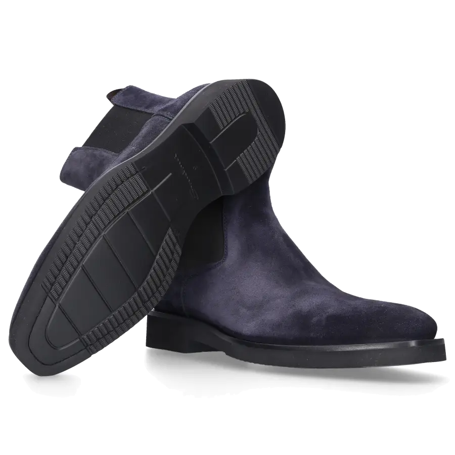 Santoni - Chelsea Boots 17759 Veloursleder - blau