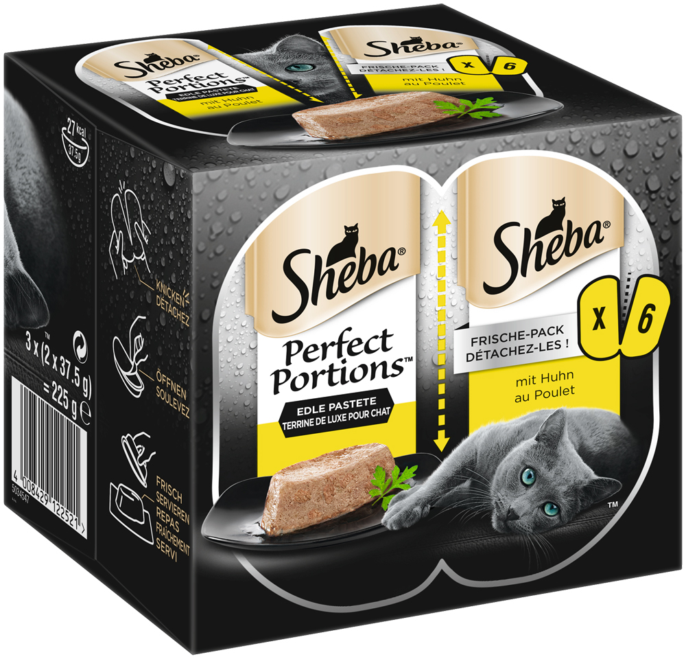Sheba Katzenfutter Sheba Perfect Portions Paté 3x2x37,5g Huhn