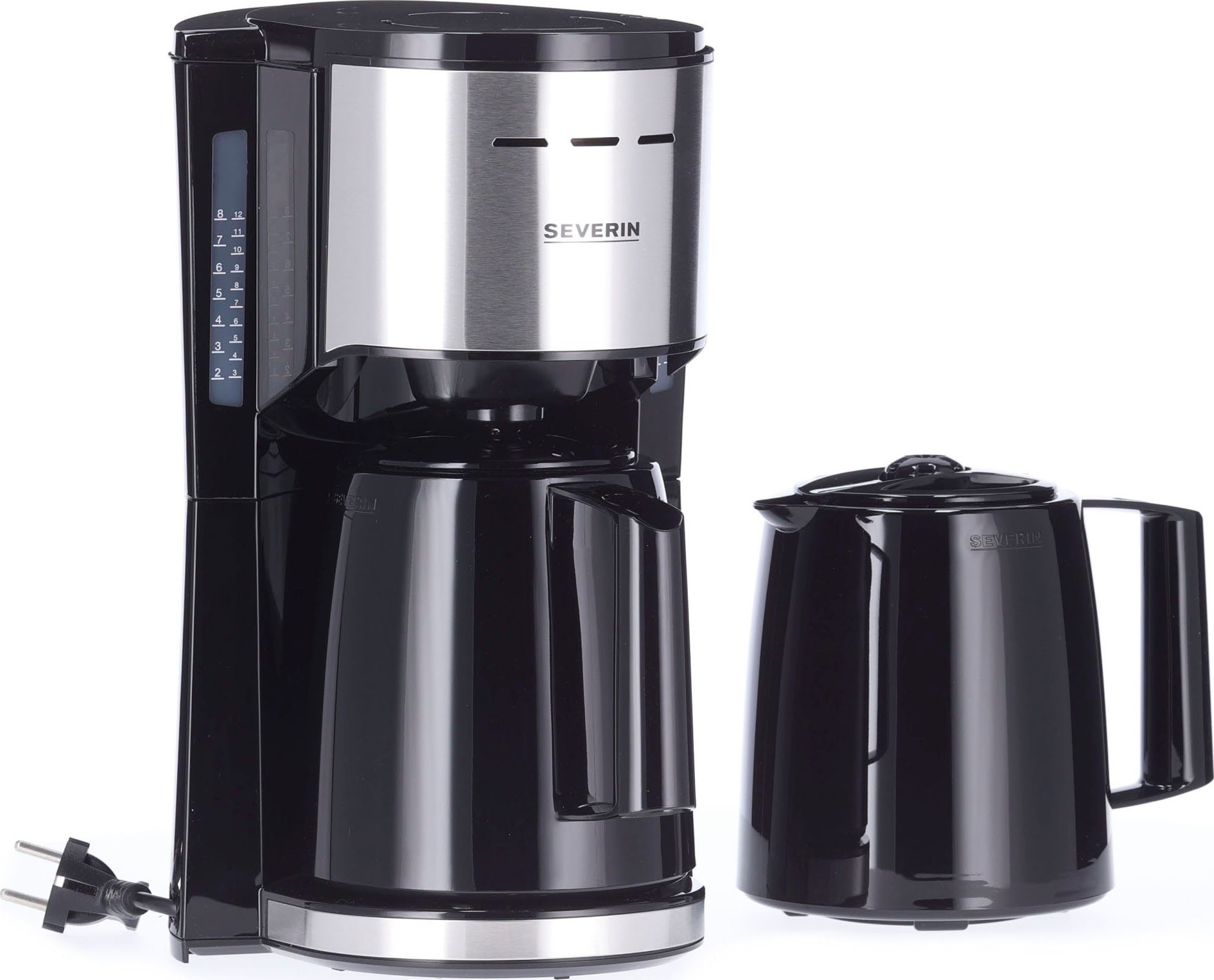 Severin Filterkaffeemaschine KA 9308, mit 2 Thermokannen, 1l Kaffeekanne, Papierfilter 1x4, mit 2 Thermokannen
