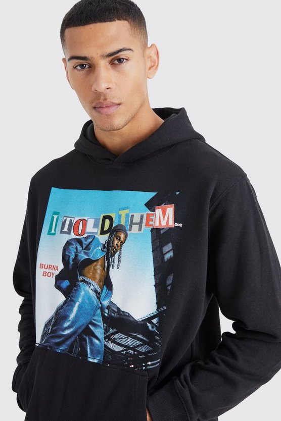 Oversize Hoodie mit lizenziertem Burna Boy Print