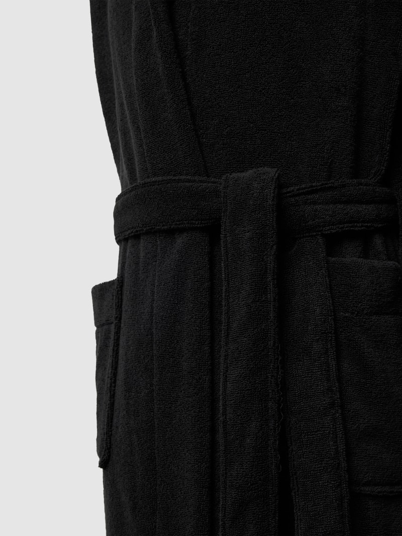 Bademantel mit Reverskragen Modell 'Terry' in schwarz
