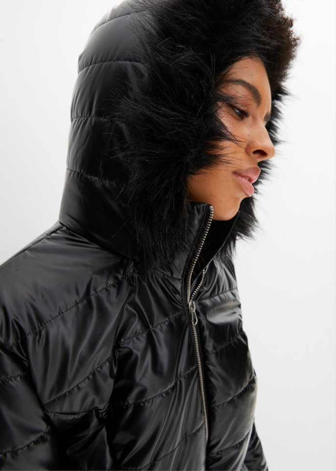 Jacke in Glanzoptik.