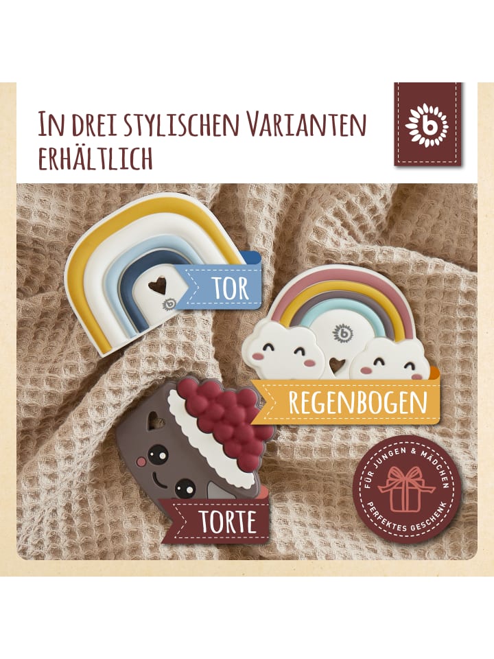 Bieco Spielwaren Beißring Silikon Torte - ab Geburt in Braun günstig kaufen onesize