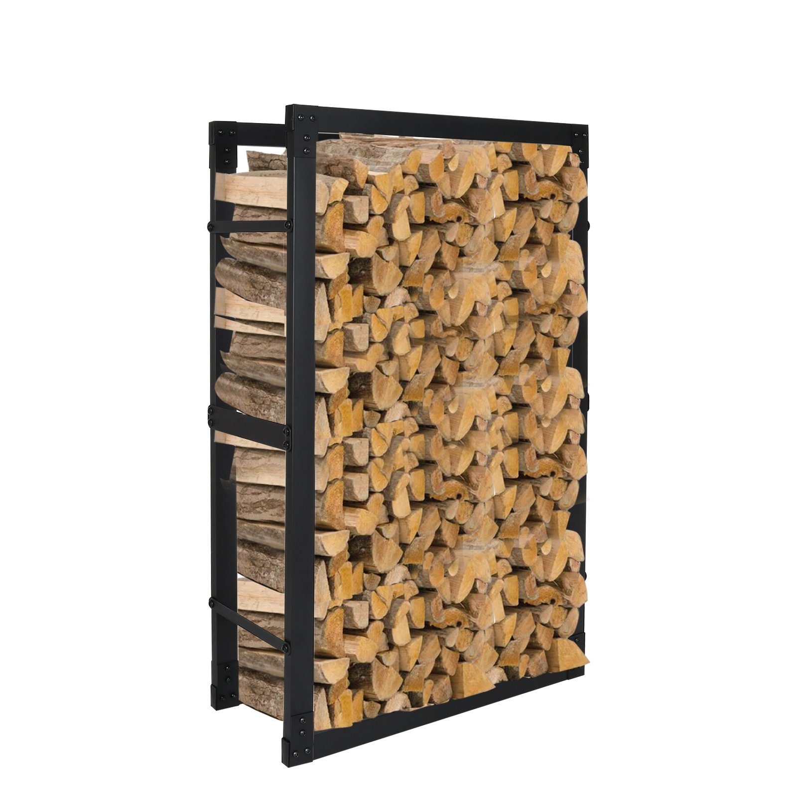 Gimisgu Kaminholzregal Kaminholzregal Holzregal, Holzvorrat schwarz Erhältlich in 8 Größen, BxTxH:60x25x100 cm